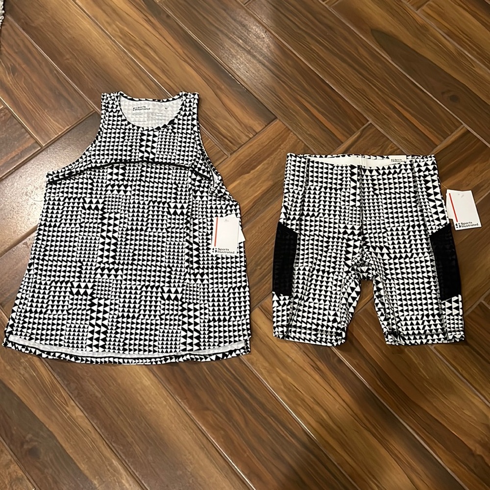 2 piece Workout Set: Tank and Biker Shorts
